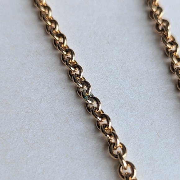 Kate Spade Gold/ Citrine Amber Circular Pendant Long Necklace Gold Chain - Picture 8 of 8